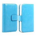 Wholesale iPhone 4 4S Seperable 2 in1 Flip Leather Wallet Case (Light-Blue)